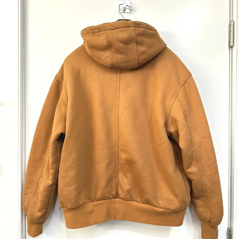 Walls Workwear Insulated Hooded Jacket M Brown Full Zip Thermal Lined Chore